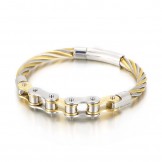 chic style titanium men's and women's biker chain splicing bracelet