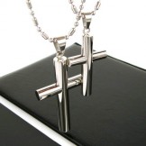 Man Cross Titanium Steel Necklace-Free Chain-1 piece