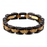  titanium bicycle chain men's bracelet with strap