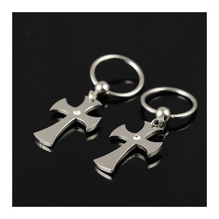 Mens Titanium cross earrings