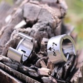 Mens Titanium earrings with love