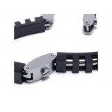 Men's Boy's Black Silver Pure Titanium Charm Bracelet