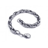 Men's Boy's Silver Charm Pure Titanium Chain Bracelet
