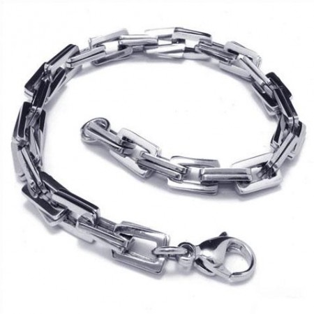 Men's Boy's Charm Silver Pure Titanium Links Bracelet 08124