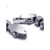 Men's Boy's Silver Pure Titanium Chain Charm Bracelet