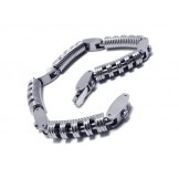 Men's Boy's Silver Pure Titanium Chain Charm Bracelet