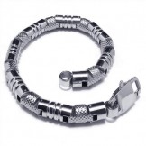 Mens Charm Silver 316L Pure Titanium Bracelet Bangle