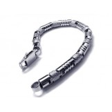Mens Charm Silver 316L Pure Titanium Bracelet Bangle