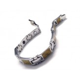 Men's Golden & Silver Pure Titanium Magnetic Bracelet