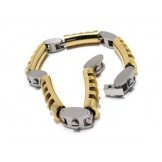 Mens Boys Golden Silver Charm Pure Titanium Bracelet