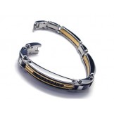 Men's Golden Silver Pure Titanium Charm Bracelet New