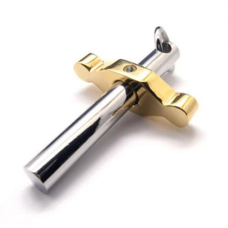 Golden & Silver Pure Titanium Pendant Cross Necklace