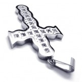 Men's Silver Pure Titanium Cross Pendant Necklace (New)