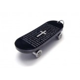 Men's Pure Titanium Skateboard Pendant Cross Necklace