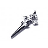 Men's Boys Pure Titanium Cross Sword Pendant Necklace