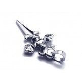 Men's Boys Pure Titanium Cross Sword Pendant Necklace