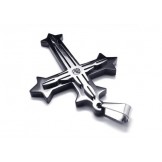 Men's Black Pure Titanium Cross Pendant Necklace (New)
