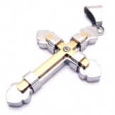 Men's Golden Pure Titanium Cross Necklace Pendant (New)