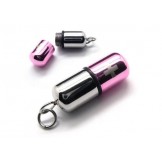 Pink Silver Pure Titanium Pill Pendant Cross Necklace