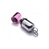 Pink Silver Pure Titanium Pill Pendant Cross Necklace