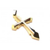 Men's Golden Pure Titanium Cross Pendant Necklace (New)