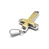 Men Golden Pure Titanium Cross Pendant Necklace Chain