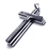 Mens Silver Pure Titanium Necklace Cross Pendant (New)