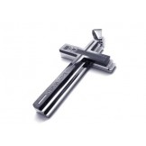 Mens Silver Pure Titanium Necklace Cross Pendant (New)