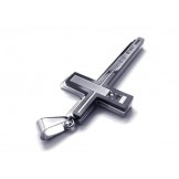 Mens Silver Pure Titanium Necklace Cross Pendant (New)