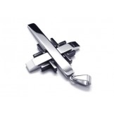 Men Black Silver Pure Titanium Cross Necklace Pendant