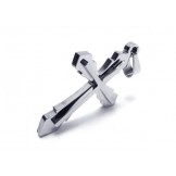 Mens Silver Pure Titanium Pendant Cross Necklace (New)