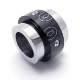 Black Silver Pure Titanium Rings Pendant Necklace (New)