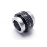 Black Silver Pure Titanium Rings Pendant Necklace (New)