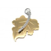 Mens Golden Pure Titanium Maple Leaf Pendant Necklace