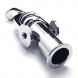Mens Silver Pure Titanium Cannon Pendant Necklace (New)