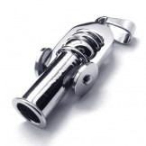 Mens Silver Pure Titanium Cannon Pendant Necklace (New)