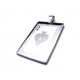 Mens Pure Titanium Playing Cards Pendant Necklace 646