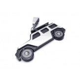 Mens Black Silver Pure Titanium Jeep Pendant Necklace