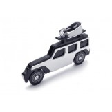 Mens Black Silver Pure Titanium Jeep Pendant Necklace
