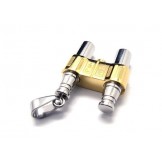 Golden Silver Pure Titanium Binocle Pendant Necklace