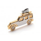 Mens Golden Pure Titanium Jeep Pendant Necklace Chain