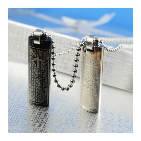 Bible text Sweetheart Lovers Titanium Necklace Pendant