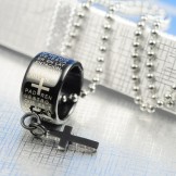 Mens Black Titanium Cross necklaces