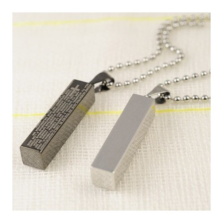 Fashion Cuboid Titanium couples necklace pendant