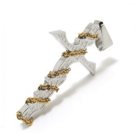 Fashion Men's Pure Titanium Cross Necklace Pendant Chain (New)