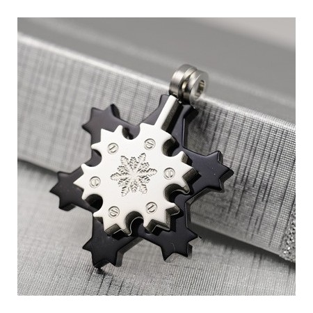 Fashion Gift Snowflake Mens Titanium necklace Pendant