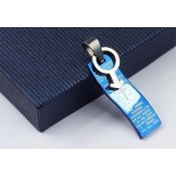 Blue Style Bible Cross titanium Pendant and Necklace symbols for man