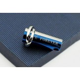 Love Forever Blue and silver two part titanium pendant necklace
