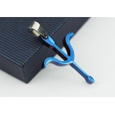 Cupid's arrow blue Titanium pendant and necklace 