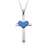 Fashion Cool Sweetheart Cross Pendant and Necklace